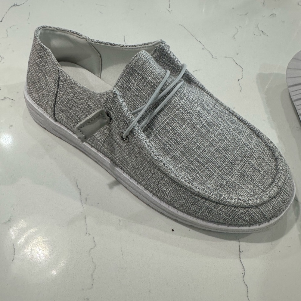 Amazon Men's Light Gray Loafers NWOT